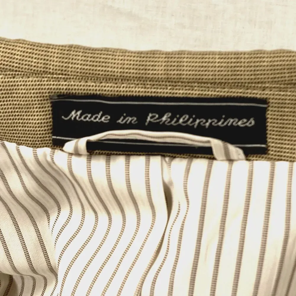 Saddlebred Sports Coat Nailhead Microcheck Beige Brown 44 Stanford Career Preppy